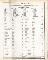 Table of Contents, Middlesex County 1889